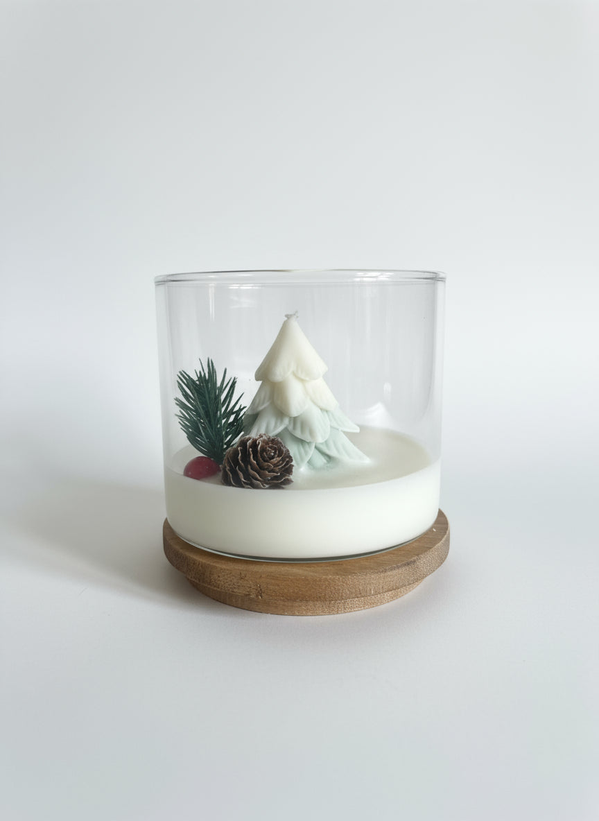 Candela natalizia in vetro