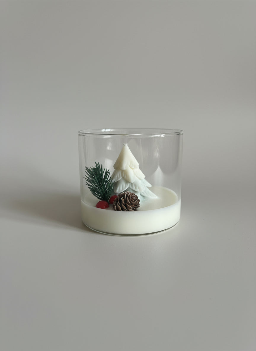 Candela natalizia in vetro