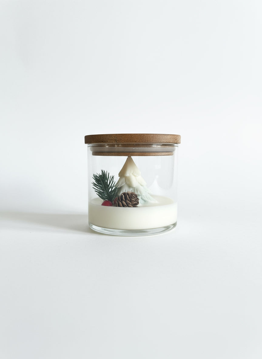 Candela natalizia in vetro